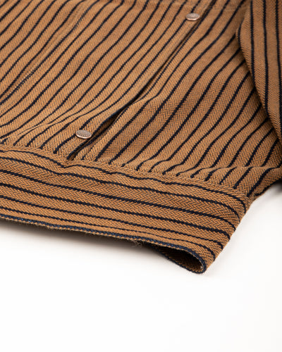 High Low Jacket - Brown Herringbone Dobby