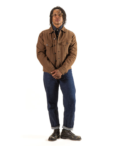 High Low Jacket - Brown Herringbone Dobby