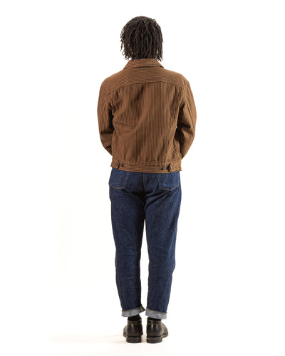 High Low Jacket - Brown Herringbone Dobby