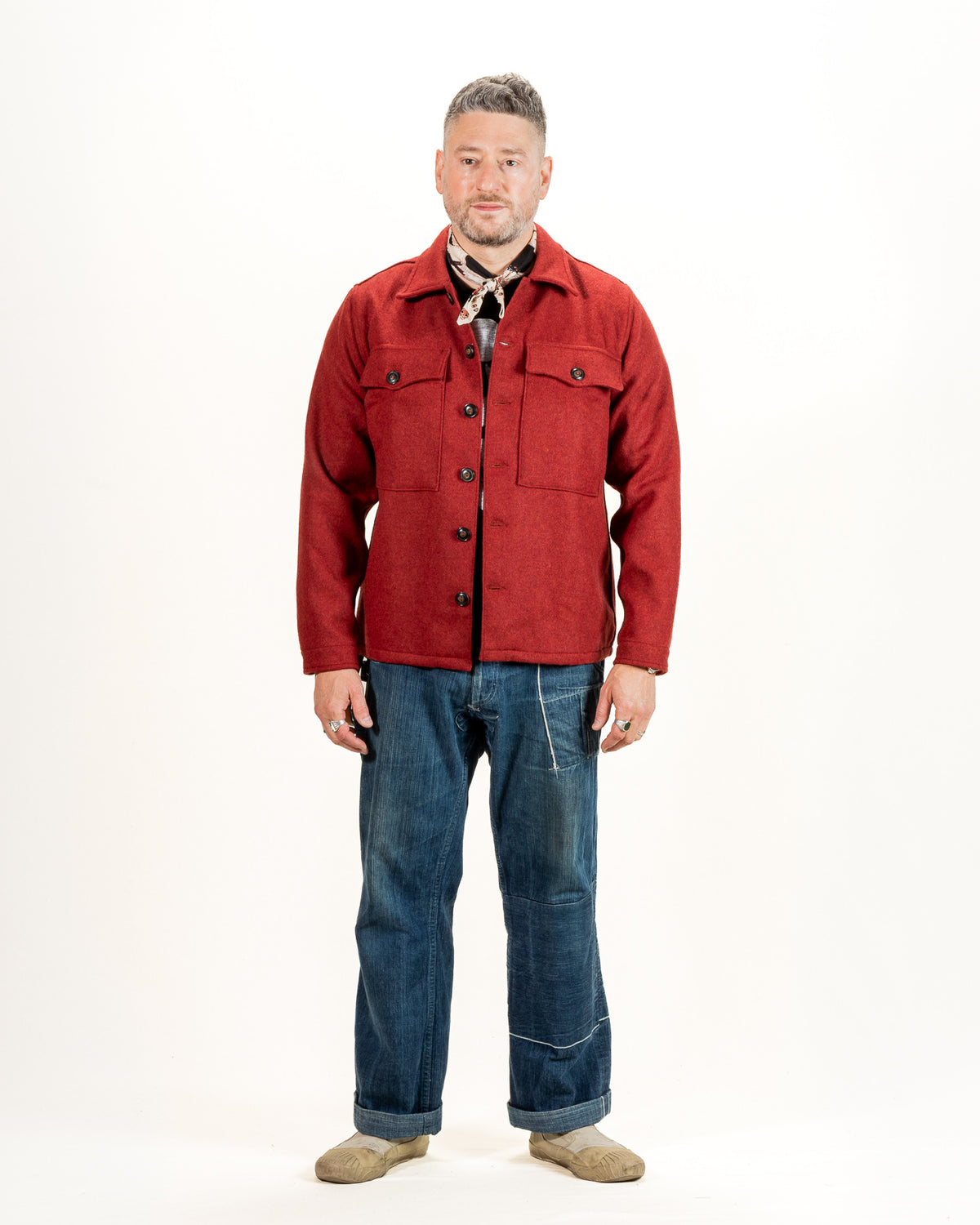 Freenote Midway Wool CPO Shirt - Red - Standard & Strange