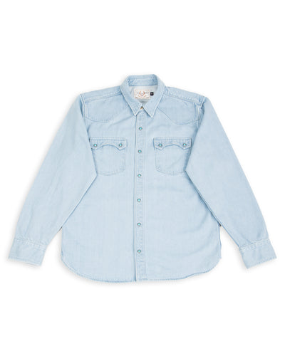 Freenote Modern Western Shirt - 11oz Bleached Denim / Turquoise - Standard & Strange