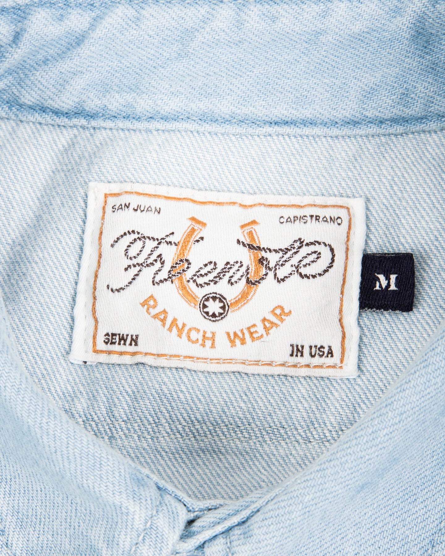 Freenote Modern Western Shirt - 11oz Bleached Denim / Turquoise - Standard & Strange