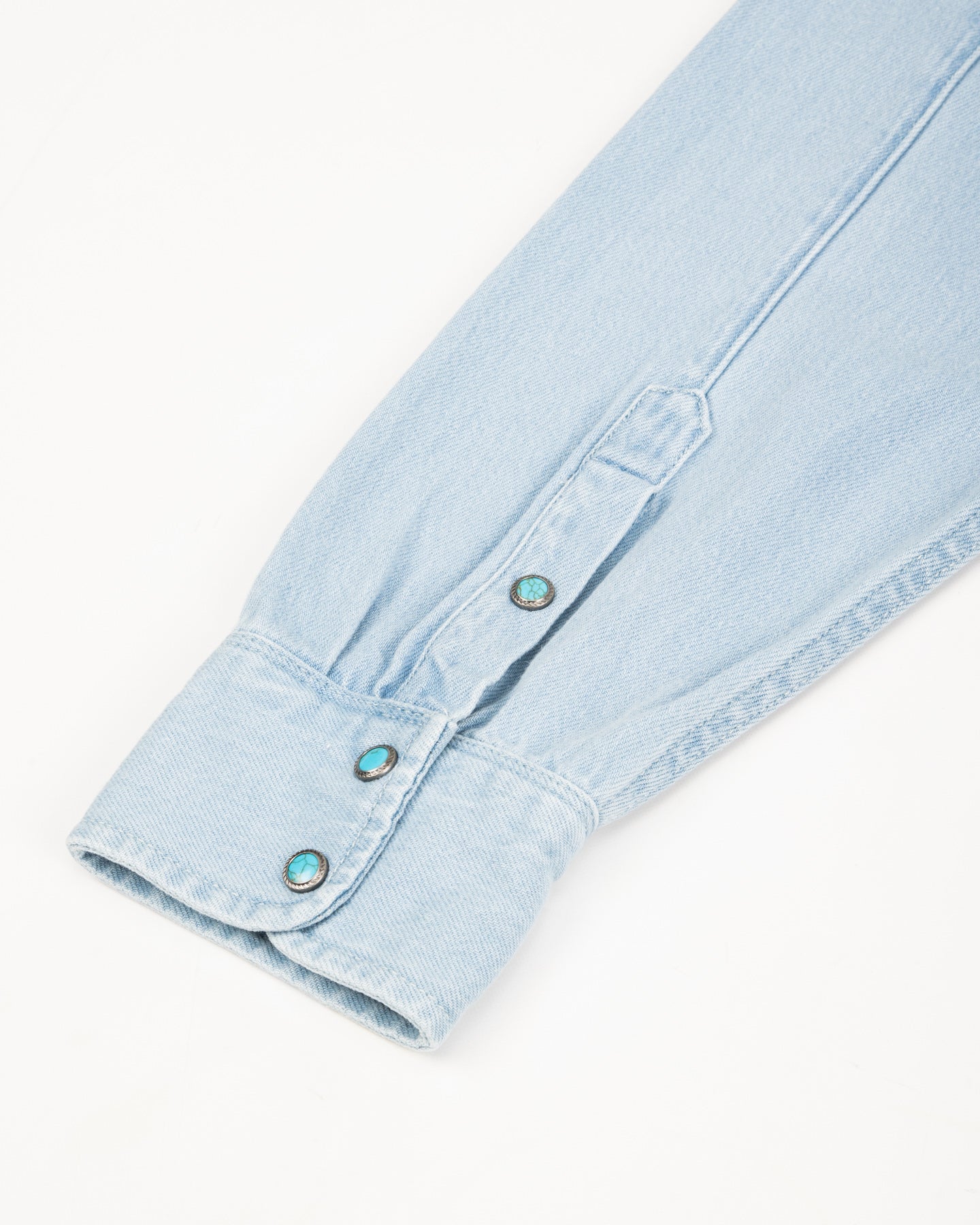 Freenote Modern Western Shirt - 11oz Bleached Denim / Turquoise - Standard & Strange
