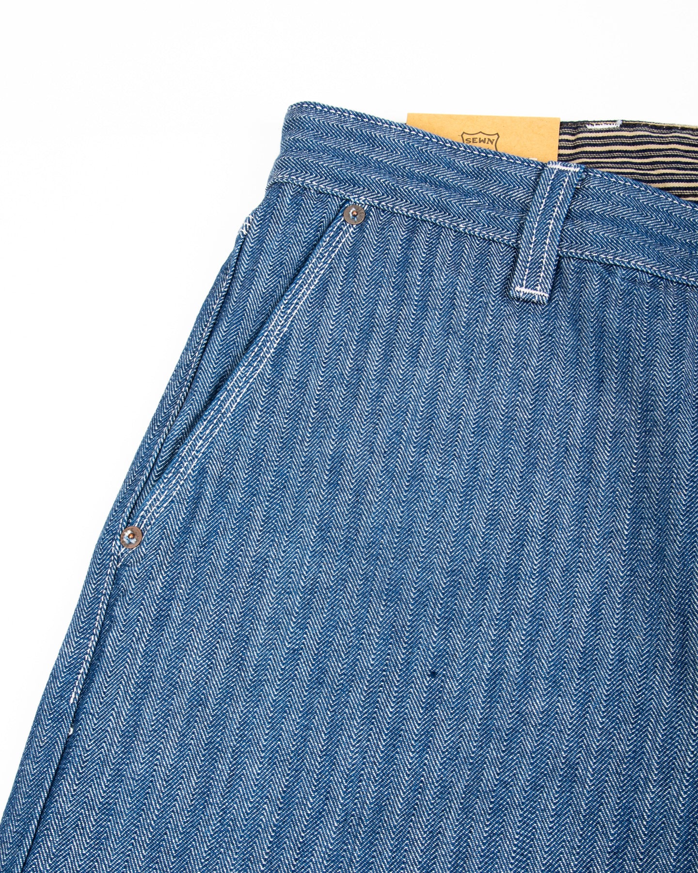 Ortega Pant - 13oz Blue Herringbone