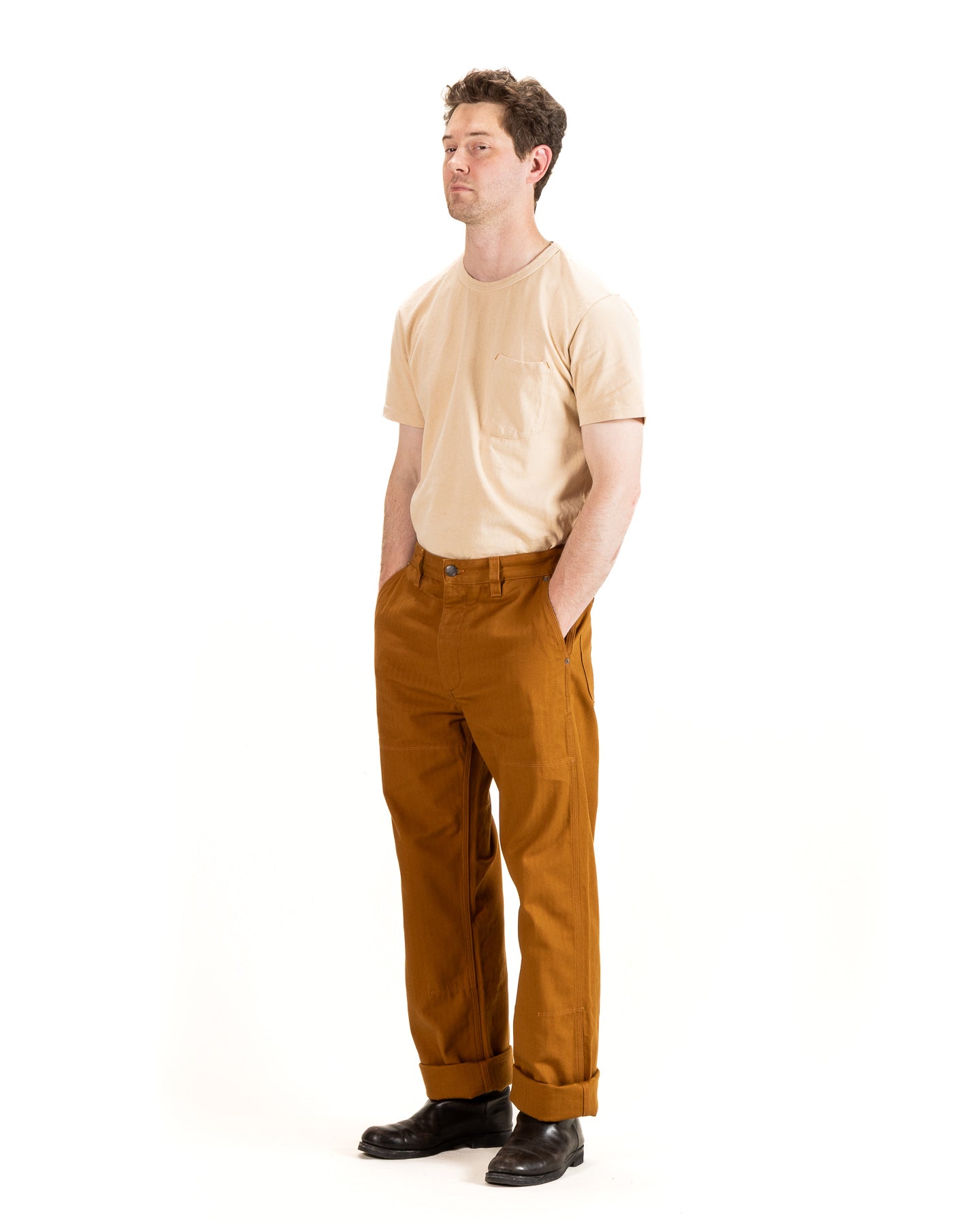 Ortega Pant - 13oz Rust Herringbone