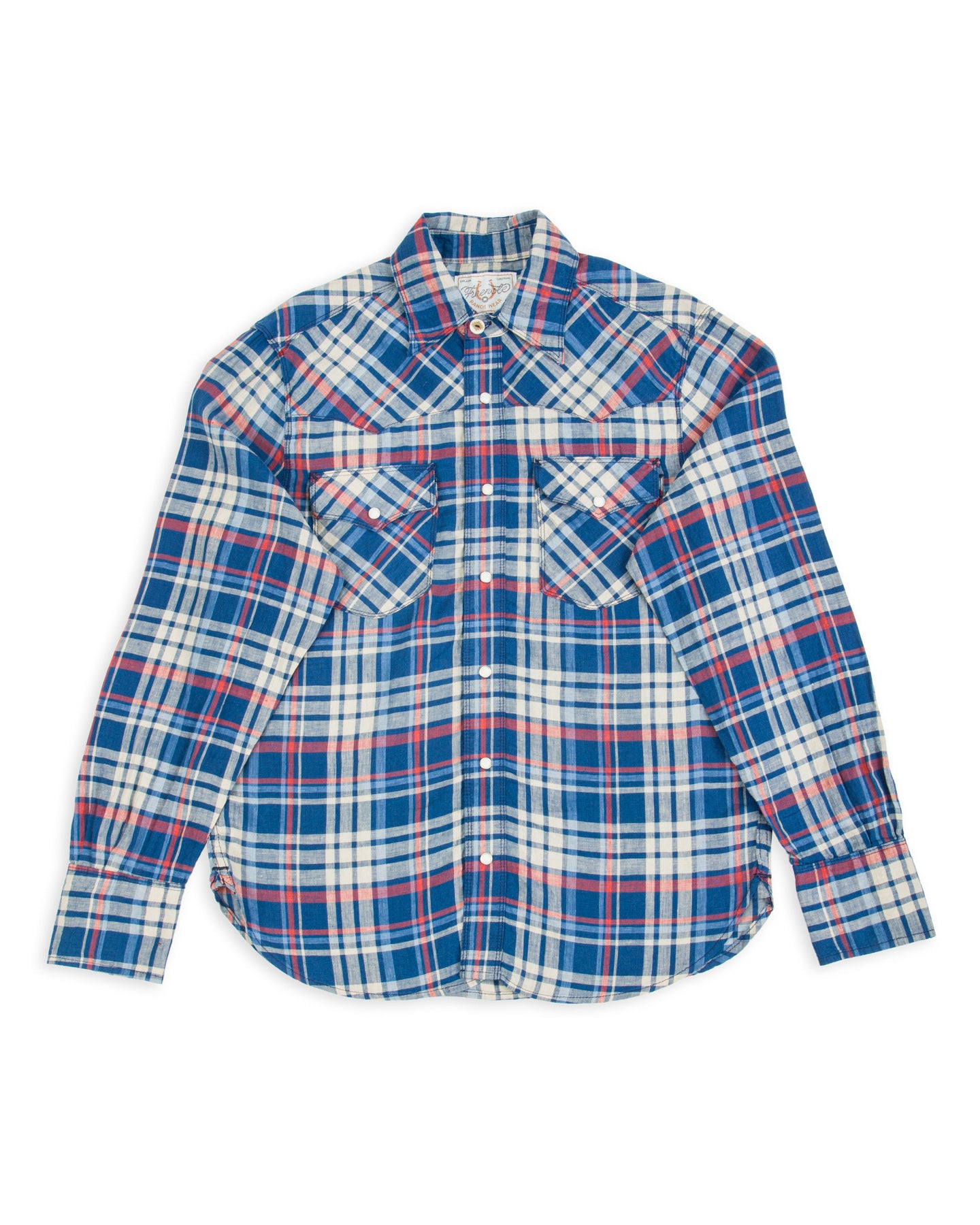 Freenote Western Scout Shirt - Kingfisher Blue Plaid - Standard & Strange