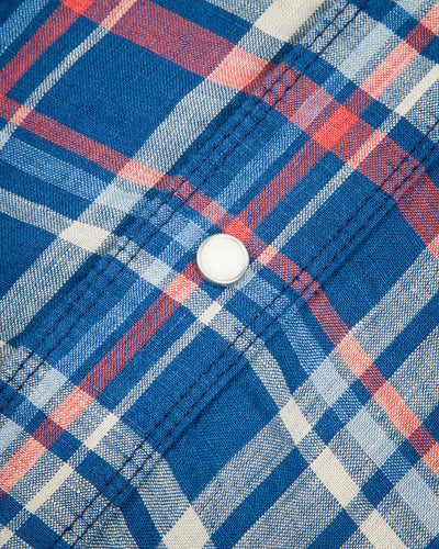 Freenote Western Scout Shirt - Kingfisher Blue Plaid - Standard & Strange