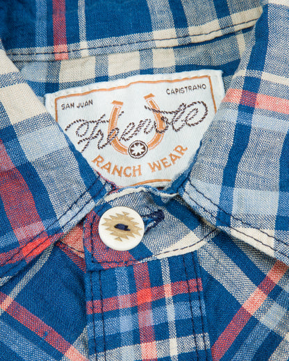 Freenote Western Scout Shirt - Kingfisher Blue Plaid - Standard & Strange