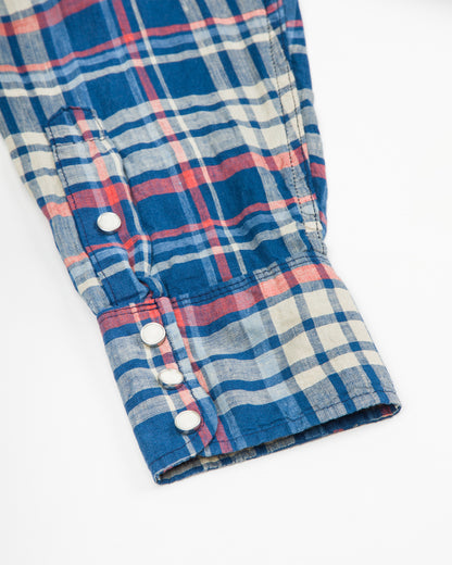 Freenote Western Scout Shirt - Kingfisher Blue Plaid - Standard & Strange