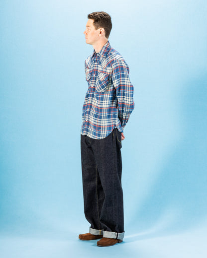 Freenote Western Scout Shirt - Kingfisher Blue Plaid - Standard & Strange