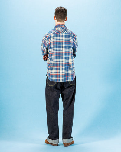 Freenote Western Scout Shirt - Kingfisher Blue Plaid - Standard & Strange