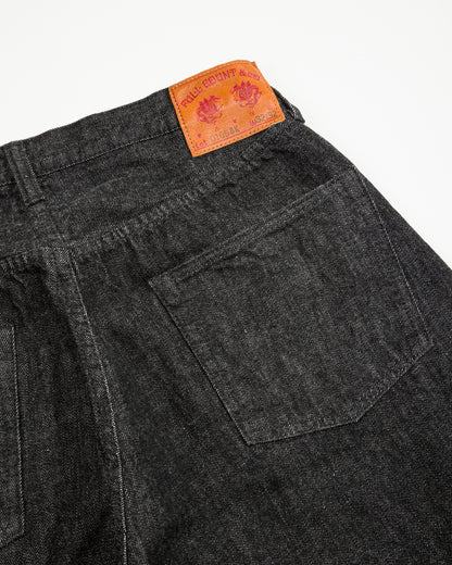 Fullcount 0105BK Wide Black Selvedge Denim - Black - Standard & Strange