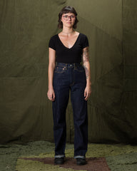 Fullcount 0107-21 - Womens' Wide Straight "Monroe" - One Wash Denim - Standard & Strange