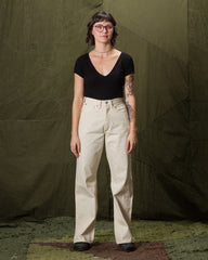 Fullcount 0107EC - Womens' Wide Straight "Monroe" - Ecru Denim - Standard & Strange