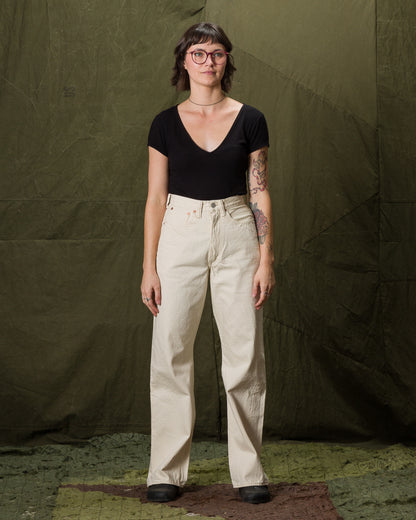 Fullcount 0107EC - Womens' Wide Straight "Monroe" - Ecru Denim - Standard & Strange