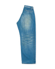 Fullcount 1128HW-4 Indigo Wabash Stripe Farmer's Trousers - Indigo Blue - Standard & Strange