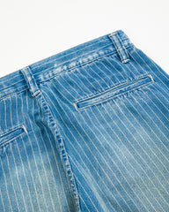 Fullcount 1128HW-4 Indigo Wabash Stripe Farmer's Trousers - Indigo Blue - Standard & Strange