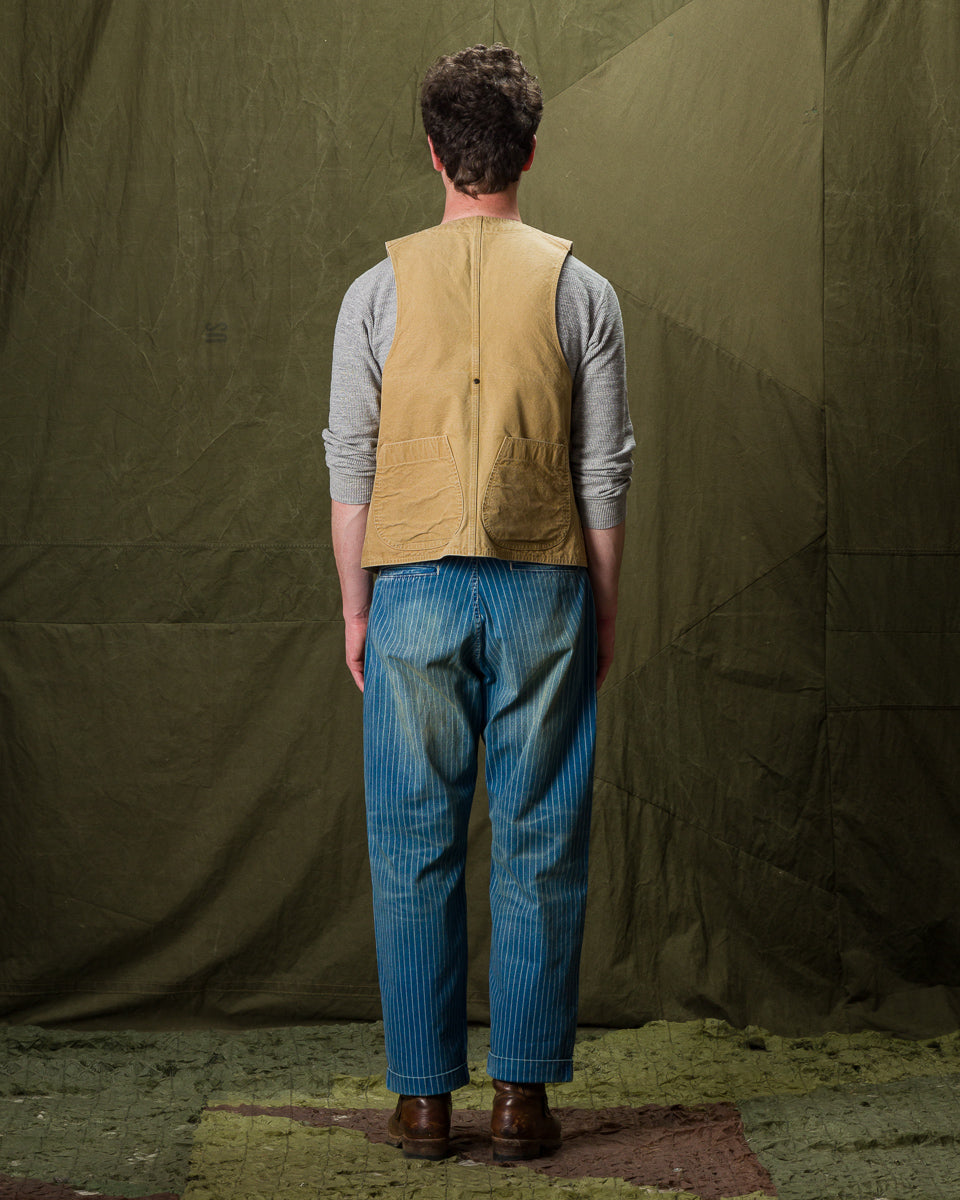 Fullcount 1128HW-4 Indigo Wabash Stripe Farmer's Trousers - Indigo Blue - Standard & Strange