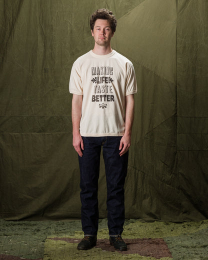 Fullcount MAKING LIFE TASTE BETTER Tee - Ecru 42 - Standard & Strange