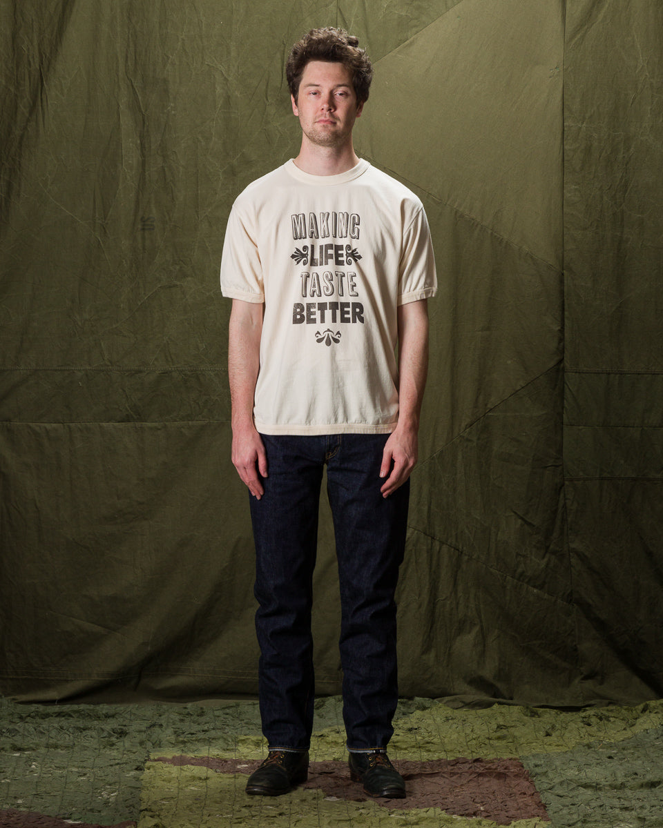 Fullcount MAKING LIFE TASTE BETTER Tee - Ecru 42 - Standard & Strange