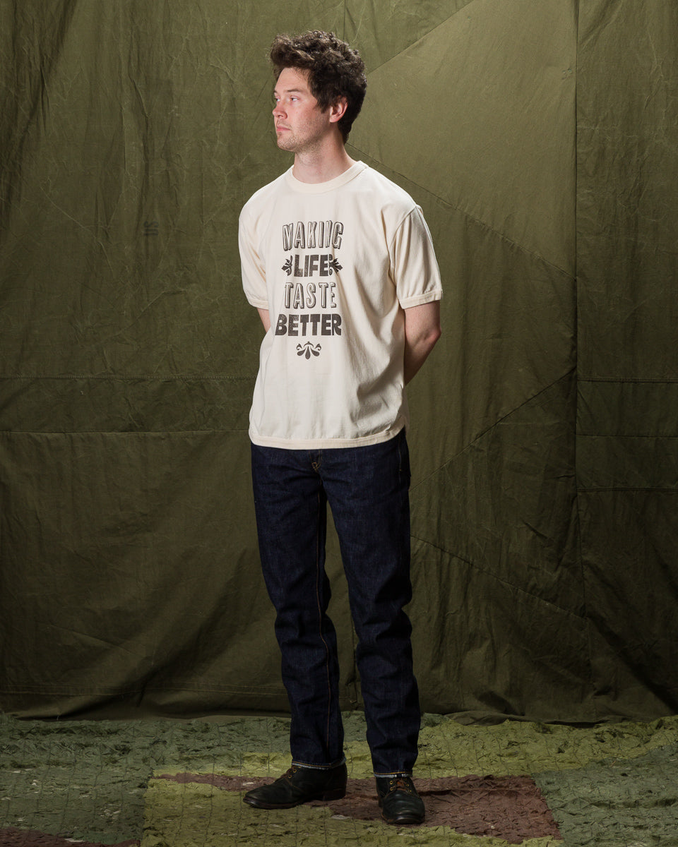 Fullcount MAKING LIFE TASTE BETTER Tee - Ecru 42 - Standard & Strange