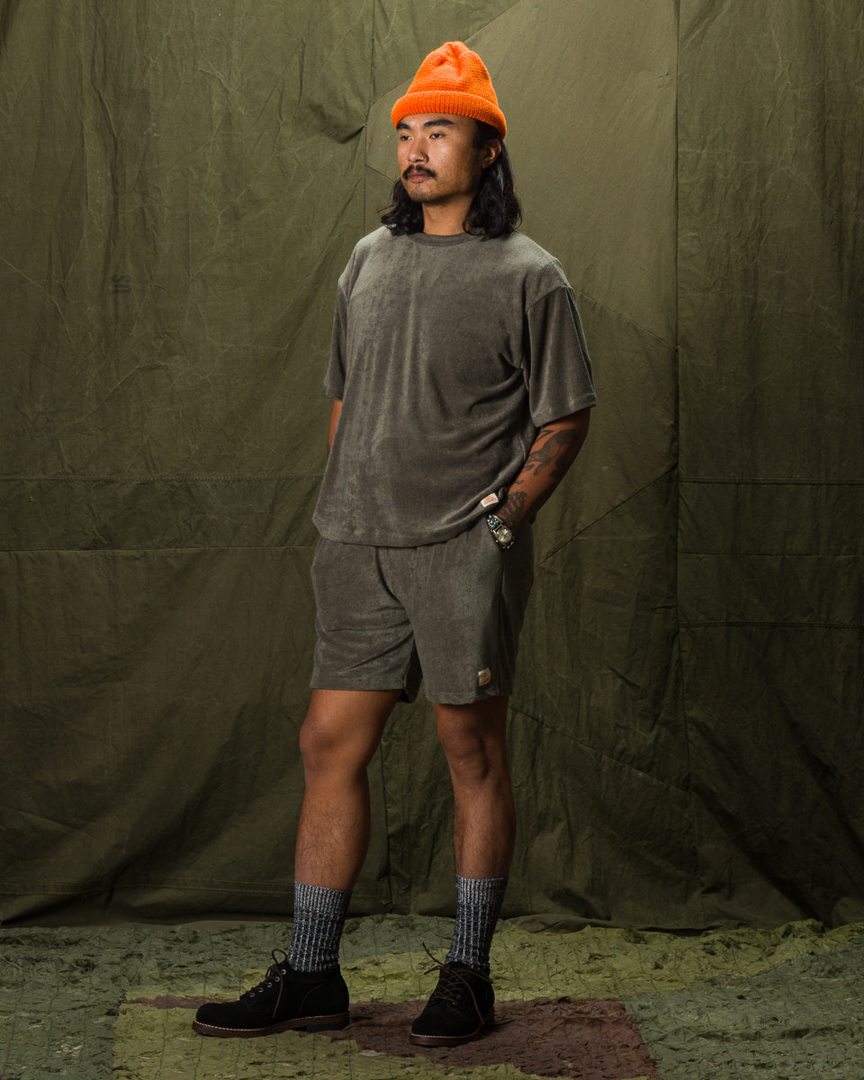 Fullcount Tencel Pile Tee - Olive - Standard & Strange