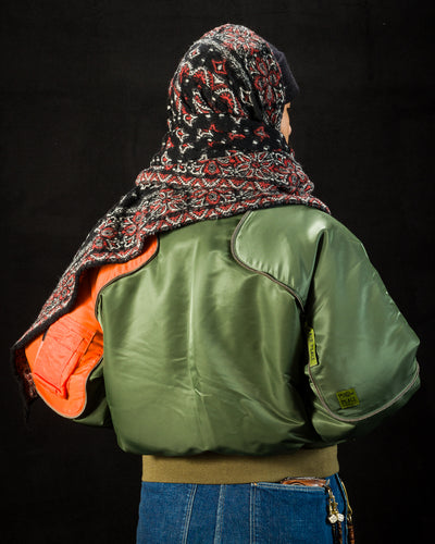 Kapital Fulling Wool HAPPY Scarf Colorful BIG-MAMA BANDANA - Black - Standard & Strange