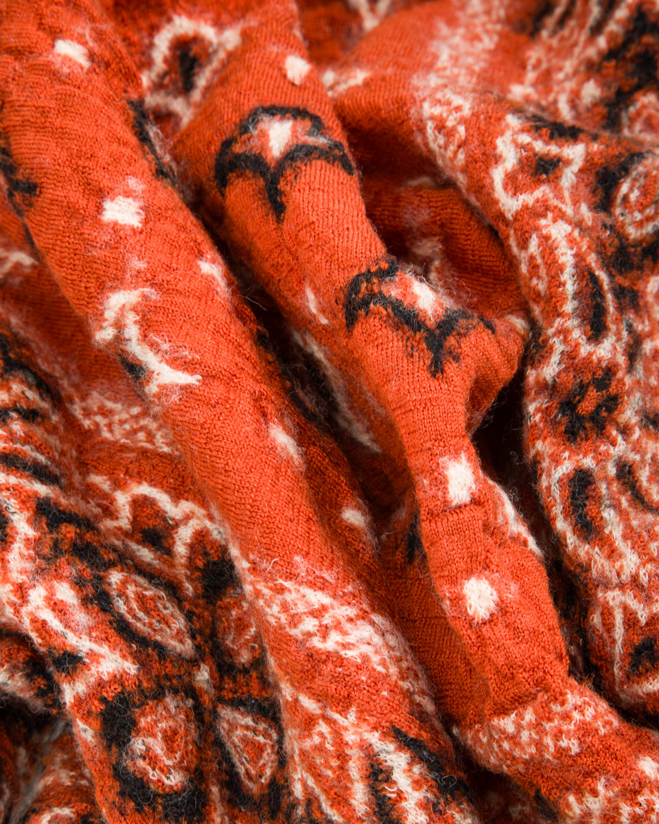 Fulling Wool HAPPY Scarf Colorful BIG-MAMA BANDANA - Orange