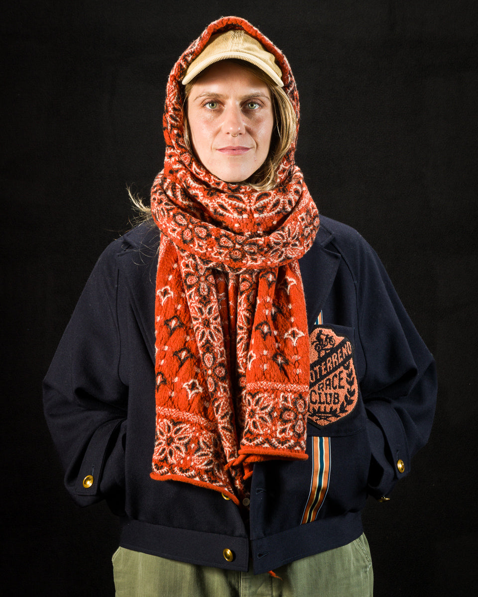Fulling Wool HAPPY Scarf Colorful BIG-MAMA BANDANA - Orange