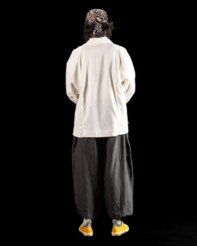 Gathering Farmer Jacket - White Handloom Cotton - Standard & Strange