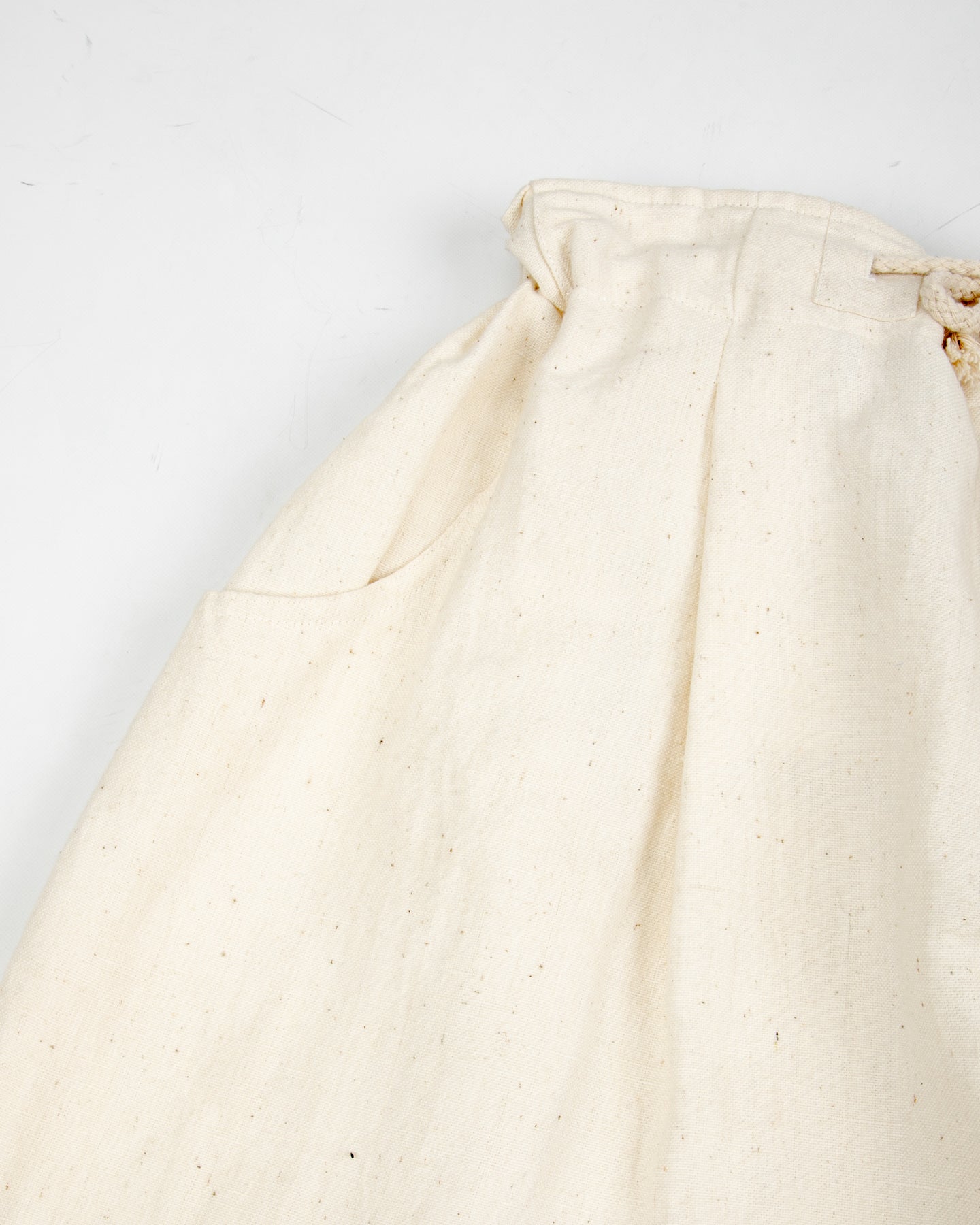Gathering Farmer Pant - Off White Handloom Cotton Linen - Standard & Strange