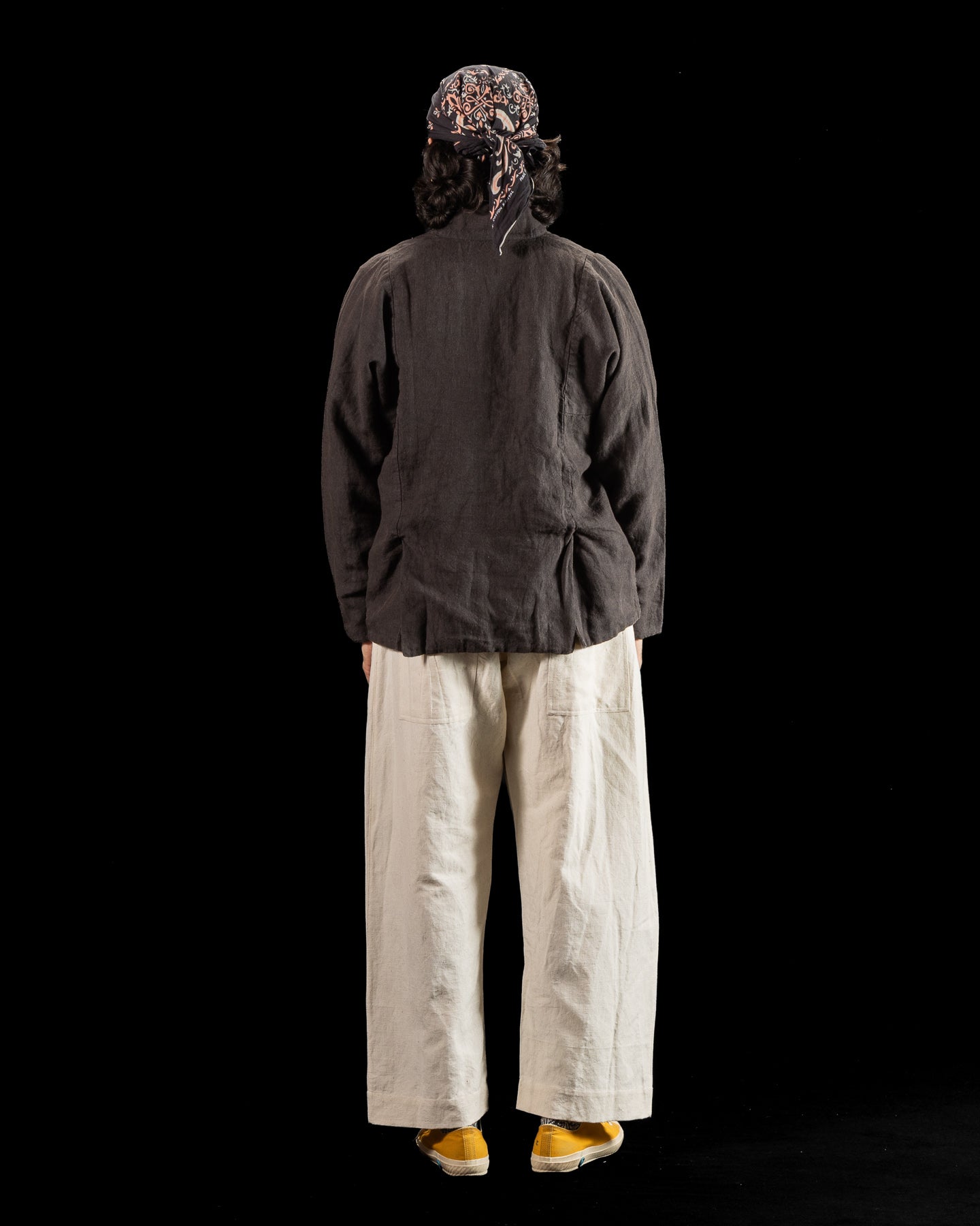 Gathering Farmer Pant - Off White Handloom Cotton Linen - Standard & Strange