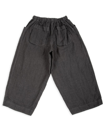 Gathering Fisherman Pant - Black Linen Stonewash - Standard & Strange