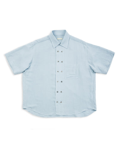 Gorsch Bamboo Linen Double Short Sleeve Shirt - Baby Blue - Standard & Strange