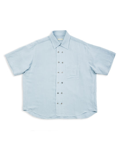 Gorsch Bamboo Linen Double Short Sleeve Shirt - Baby Blue - Standard & Strange