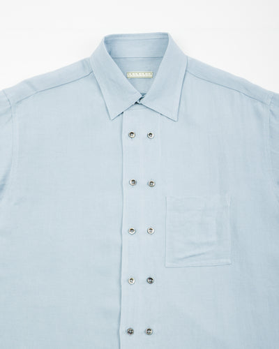 Gorsch Bamboo Linen Double Short Sleeve Shirt - Baby Blue - Standard & Strange