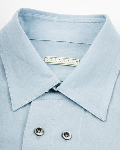 Gorsch Bamboo Linen Double Short Sleeve Shirt - Baby Blue - Standard & Strange