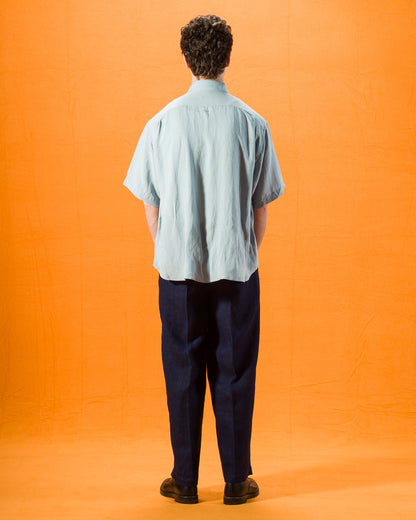 Gorsch Bamboo Linen Double Short Sleeve Shirt - Baby Blue - Standard & Strange