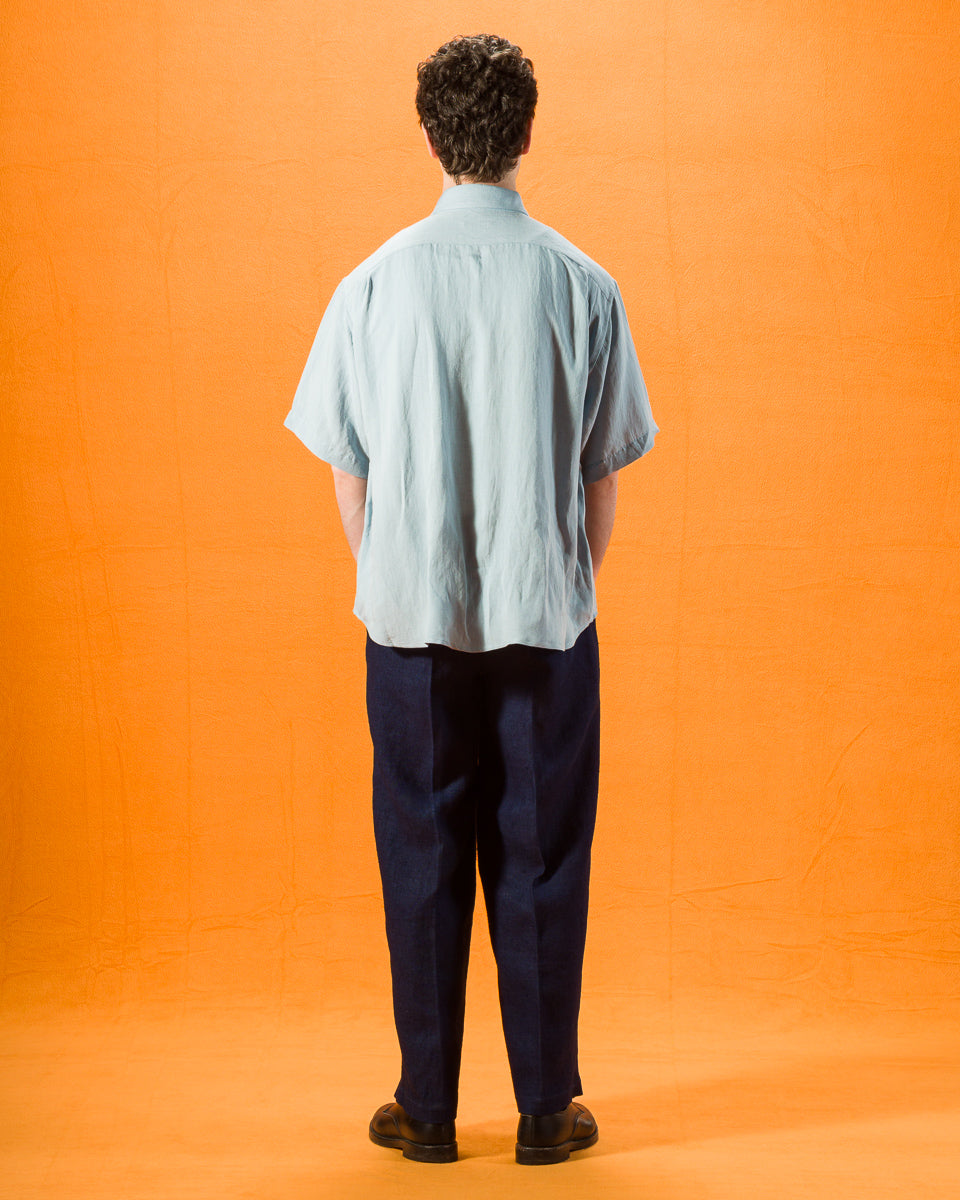 Gorsch Bamboo Linen Double Short Sleeve Shirt - Baby Blue - Standard & Strange