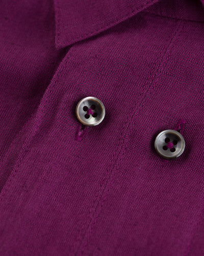 Gorsch Bamboo Linen Double Short Sleeve Shirt - Purple - Standard & Strange