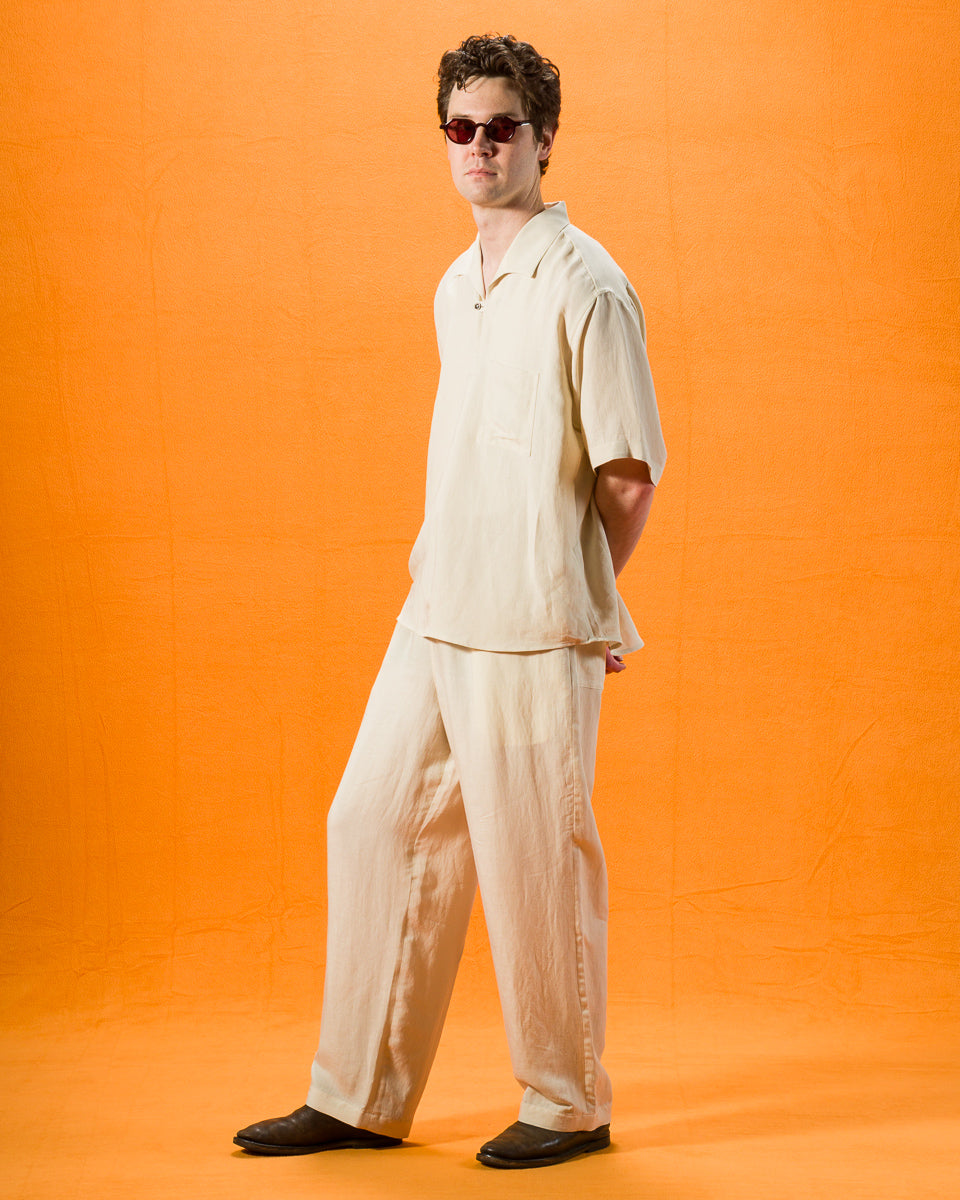 Gorsch Bamboo Linen Easy Trousers - Beige - Standard & Strange