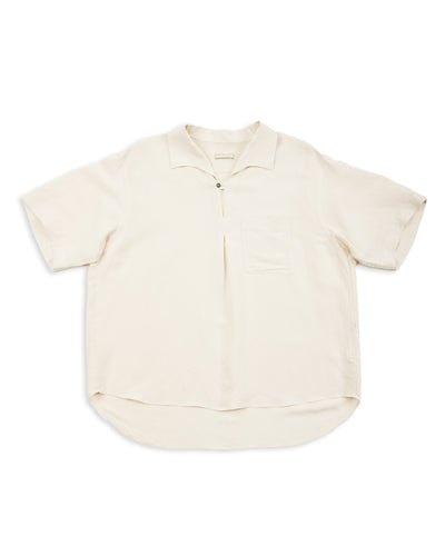 Gorsch Bamboo Linen Italian Collar Short Sleeve Shirt - Beige - Standard & Strange