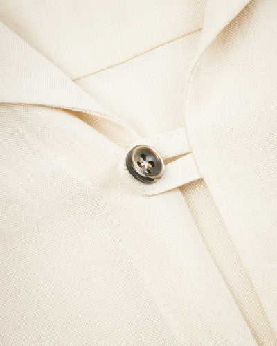 Gorsch Bamboo Linen Italian Collar Short Sleeve Shirt - Beige - Standard & Strange