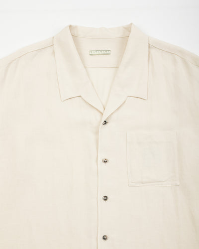 Gorsch Bamboo Linen Open Collar Short Sleeve Shirt - Beige - Standard & Strange