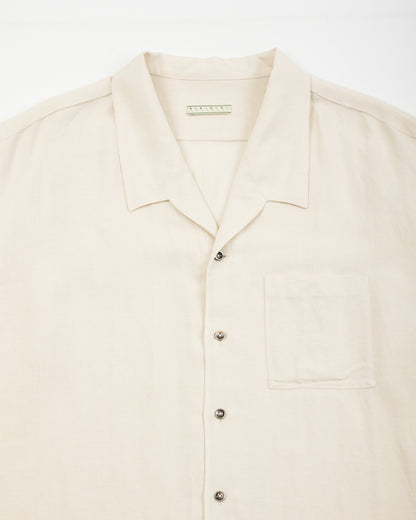 Gorsch Bamboo Linen Open Collar Short Sleeve Shirt - Beige - Standard & Strange