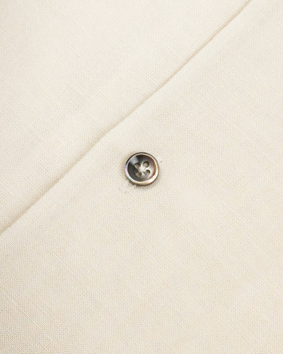 Gorsch Bamboo Linen Open Collar Short Sleeve Shirt - Beige - Standard & Strange