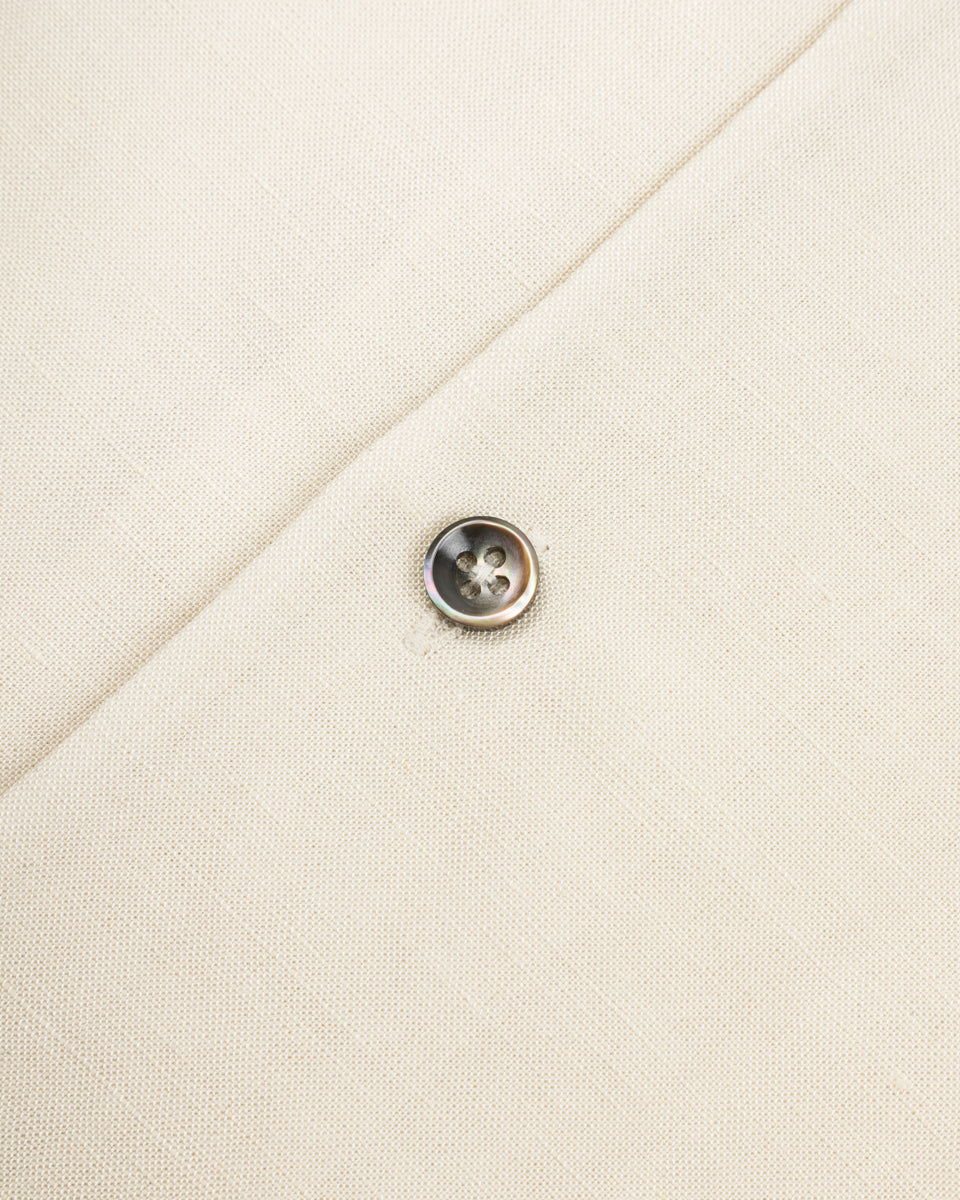 Gorsch Bamboo Linen Open Collar Short Sleeve Shirt - Beige - Standard & Strange