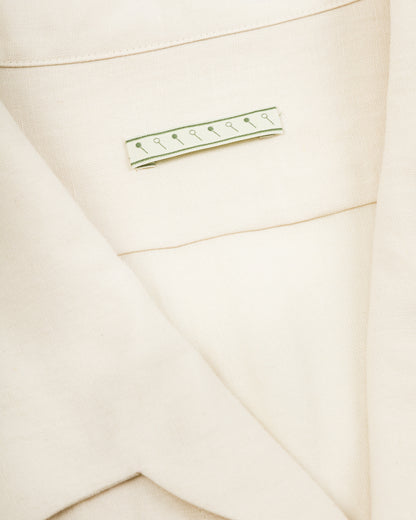 Gorsch Bamboo Linen Open Collar Short Sleeve Shirt - Beige - Standard & Strange