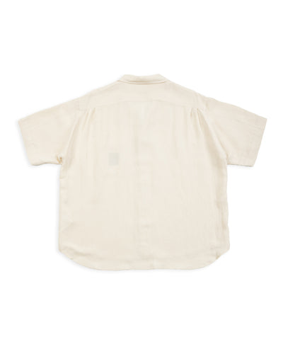 Gorsch Bamboo Linen Open Collar Short Sleeve Shirt - Beige - Standard & Strange