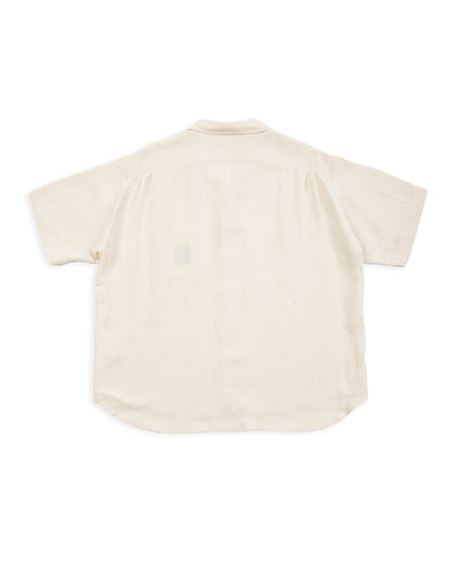 Gorsch Bamboo Linen Open Collar Short Sleeve Shirt - Beige - Standard & Strange